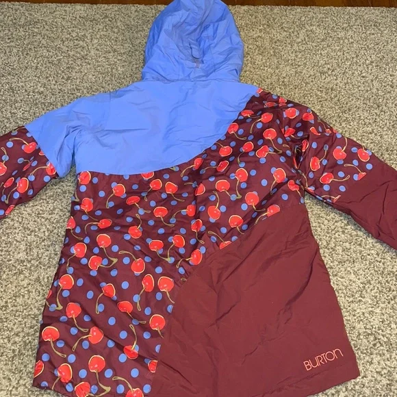 Burton Kids Puffer Jacket - Blue and Red Cherry Design